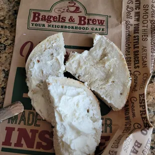 Un-Toasted.... Toasted bagel.
