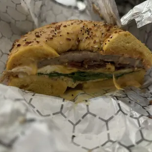 Breakfast Sammy Egg Everything Bagel