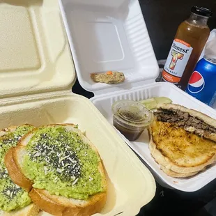 Avocado toast &amp; The Italian beef Sandwich