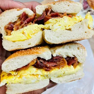 Bacon and Cheese Bagel Melt