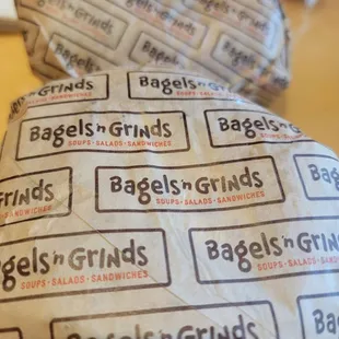  a wrapper of bagels grinds