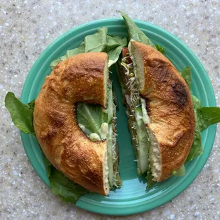 Avocado Delight Bagel Sandwich.  Delish!
