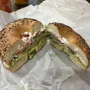 a half eaten sandwich