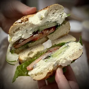 Garden Bagel with Jalapeno Flavored Cream Cheese