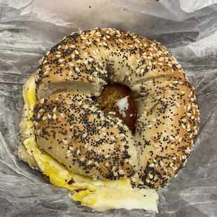 Egg everything Egg &amp; Bacon Bagel