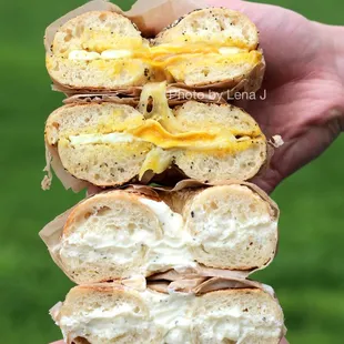 Classic Jumbo on Everything Bagel ($6.50 - good) and Sea Salt Bagel with Honey Rosemary Cream Cheese ($4.25 - delicious)