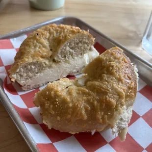 Asiago Bagel with Plain Cream Cheese