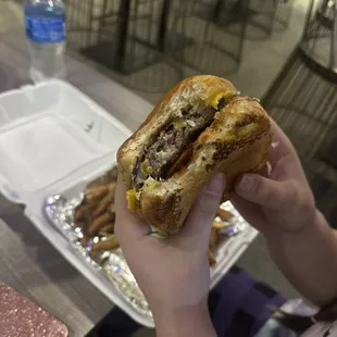 Great American cheeseburger take out