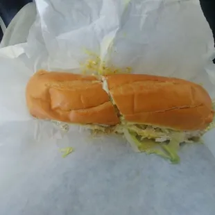Tuna sandwich on a sub roll