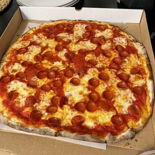 a pepperoni pizza