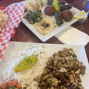 Chicken Shawarma Plate Vegetarian Plate