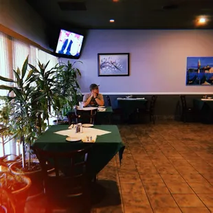 Interior was spacious but at this end of the restaurant we could smell the nail salon next door