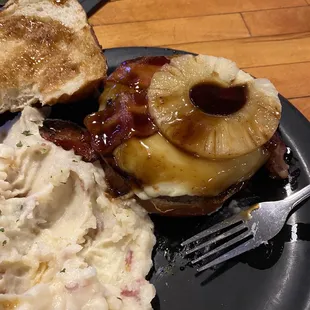 The bourbon bacon burger w/provolone &amp; pretzel bun