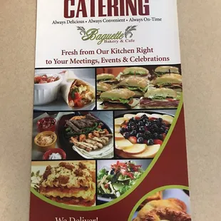 Catering menu