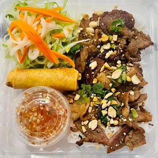 Vermicelli Noodles with Grilled Pork and Egg Roll (Bun Thit Nuong Cha Gio)