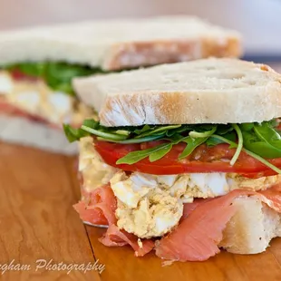 Egg salad with salmon