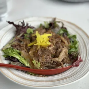 Sukiyaki beef rice bowl