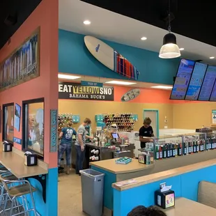 the inside of a restaurant