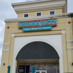 the entrance to the restaurant
