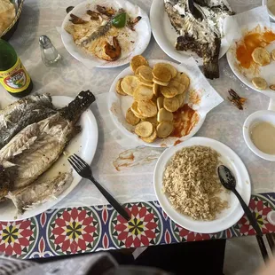 Grilled fish with rice