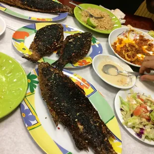 grilled fish, food