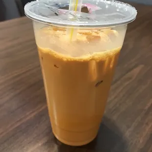 Thai Iced Tea - Good but do you see how they jipped me on the pour? Def not filled to the top :/