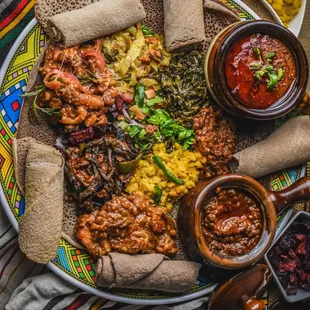 a plate of ethiopian food