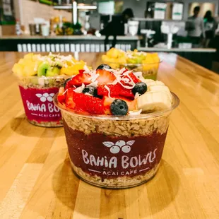 Acai and Pitaya Bowls at Bahia Bowls in crocker park