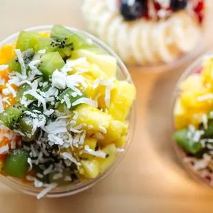 a variety of fruit salads