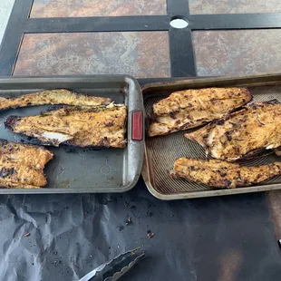 Grilled Robalo fish. Zarandeado. Finished product.