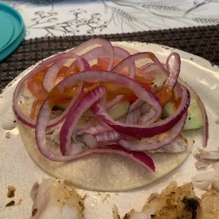 Zarandeado taco home made from the Robalo I picked up.