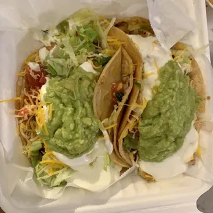 Potato tacos with guacamole