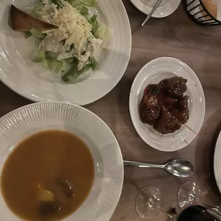 Salad, soup appetizers at MEATS at Ambar resort
