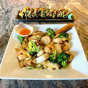 Top: Bahn Thai Roll Bottom: Seafood Pad See Ew