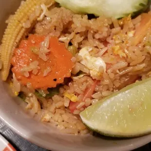 Love all the veggies and lime in their fried veggie rice