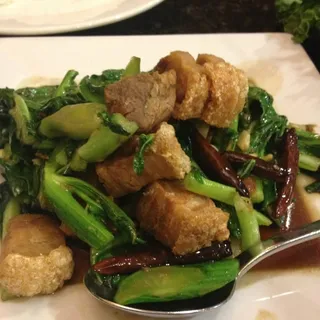 Chinese Broccoli with Crispy Pork