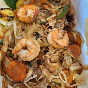 I need to do more exercises for $22.50 yummy  prawns pad khee Mao 7/28/24