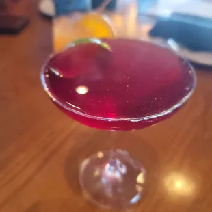 a close up of a cocktail