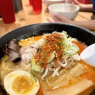 Great taste and presentation. Spicy ramen