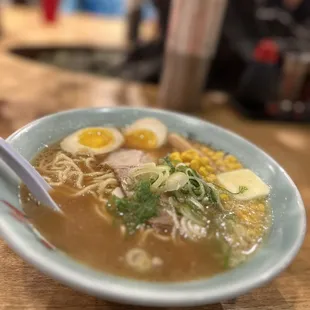 Butter &amp; Corn Ramen Soy Sause Ramen with a egg