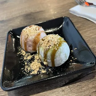 Red Bean and Matcha Mochi