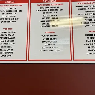 the menu