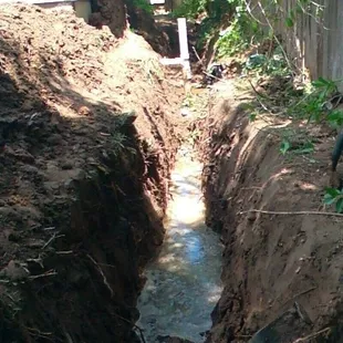 This is a picture of the hole they had us dug up