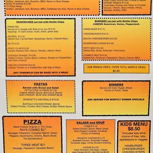 the menu