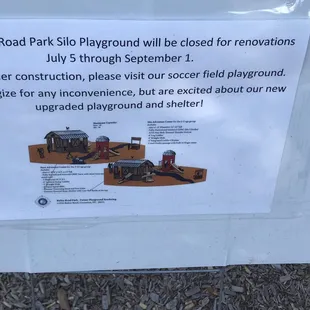 Larger back playground under renovations for the entire summer 2017! Who plans these things??