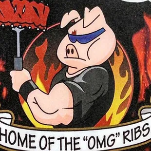 a pig holding a bbq