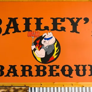 a sign for bailey&apos;s barbecue