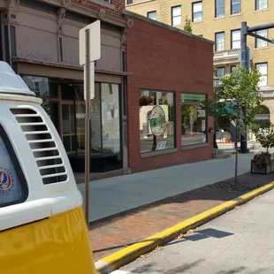 a van parked on the side of the road