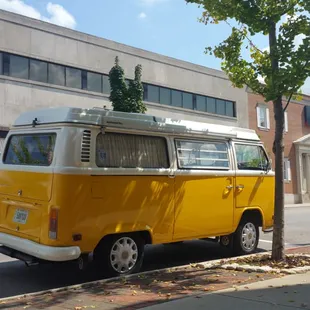 a van parked on the side of the road