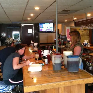 people sitting at a bar